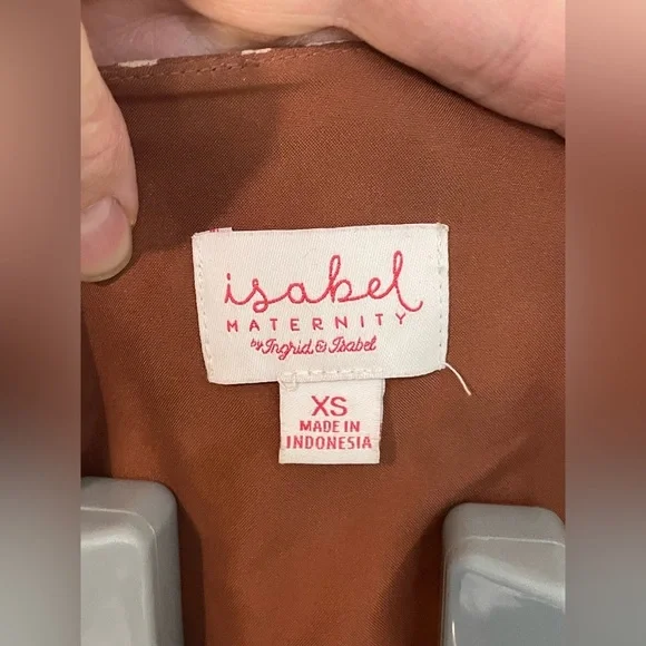 Isabel maternity long sleeved Brown Patterned Dress‎ size XS - Picture 4 of 7